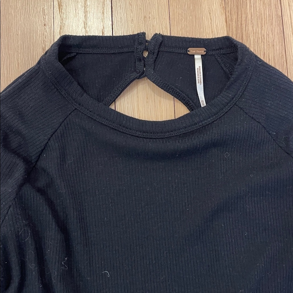 Free people size XS Black Long Sleeve Tie-Back Top - Picture 12 of 12